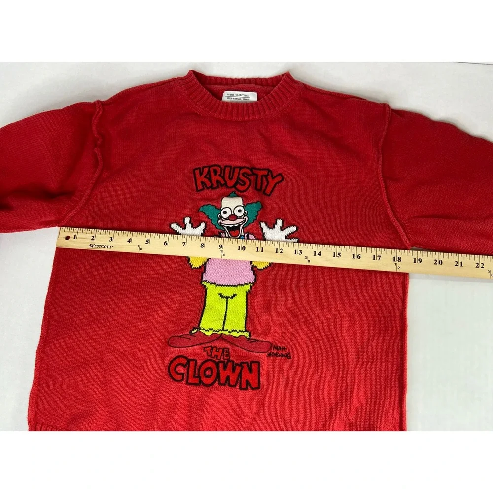 Zara Kids The Simpsons Krusty the Clown Red Knit Sweater Size 9-10 Years 140 CM